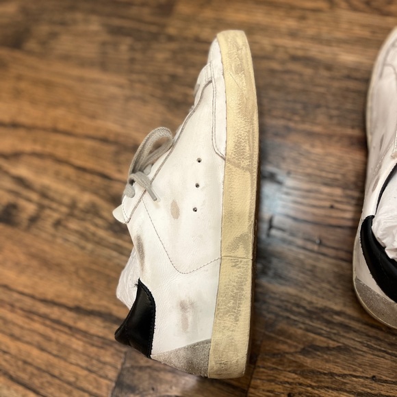 Golden Goose Superstar White Leather Sneakers Grey Star Black Back Size EUR 36 - Picture 7 of 16